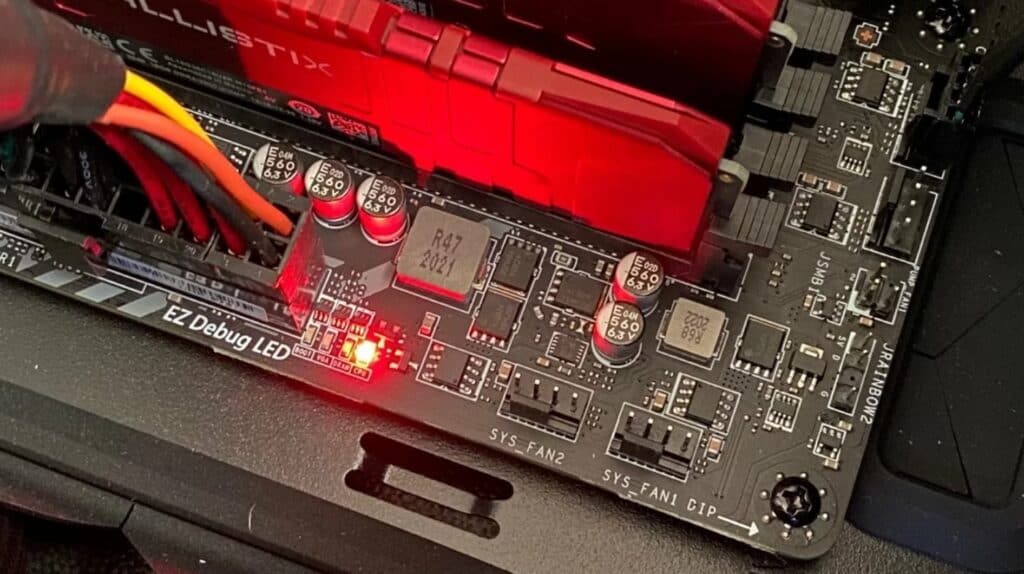 Why is there a red light on my motherboard when my PC is off